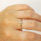 Oval 0.30ct White Diamond Solitaire Raw Ring