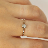Oval 0.30ct White Diamond Solitaire Raw Ring