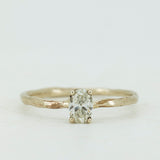 Oval 0.30ct White Diamond Solitaire Raw Ring