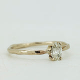 Oval 0.30ct White Diamond Solitaire Raw Ring