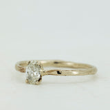 Oval 0.30ct White Diamond Solitaire Raw Ring