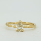 Pear Cut 0.35ct Champagne Solitaire Ring