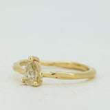 Pear Cut 0.35ct Champagne Solitaire Ring