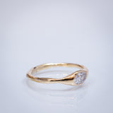 Raw Ring with Horizontal Lab- Grown Oval Diamond