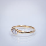 Raw Ring with Horizontal Lab- Grown Oval Diamond