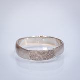 Fingerprint Ring in Smooth Raw Gold Texture