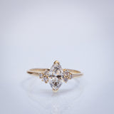 Vertical 0.90ct Marquise Diamond Cluster Ring