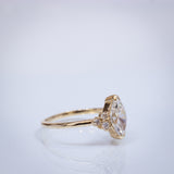 Vertical 0.90ct Marquise Diamond Cluster Ring