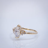 Vertical 0.90ct Marquise Diamond Cluster Ring