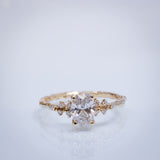 Lab-Grown Oval Diamond Zigzag-Setting Cluster Ring