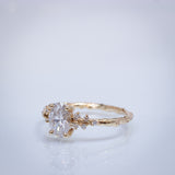 Lab-Grown Oval Diamond Zigzag-Setting Cluster Ring