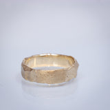 Cracked Earth Texture Fingerprint Ring