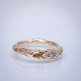 Marquise-Cut White Diamond Concave Ring