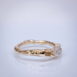 Marquise-Cut White Diamond Concave Ring