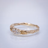 Marquise-Cut White Diamond Concave Ring