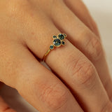 Bubble Cluster Ring with Parti Sapphires