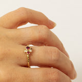 Rubies and White Diamonds Bubble Branch Ring