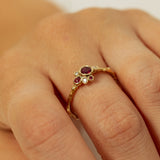 Rubies and White Diamonds Bubble Branch Ring