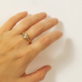 Large Mixed Champagne Diamond Cluster Ring
