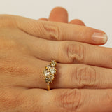 Large Mixed Champagne Diamond Cluster Ring