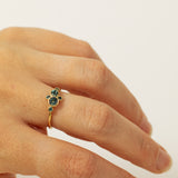 Bubble Cluster Ring with Parti Sapphires