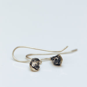 Silver hanging meteorite earrings