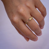 Open Branch Ring with Champagne Diamond