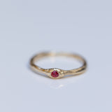 Raw ring with buried Ruby