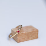 Raw ring with buried Ruby