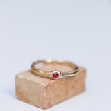 Raw ring with buried Ruby