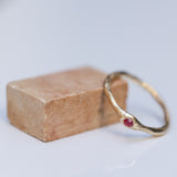 Raw ring with buried Ruby