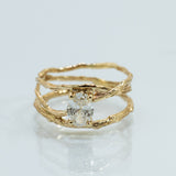 Three Crossed Branches with Oval Lab Diamond