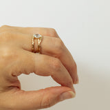 Three Crossed Branches with Oval Lab Diamond