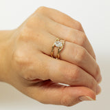 Three Crossed Branches with Oval Lab Diamond