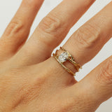 Three Crossed Branches with Oval Lab Diamond