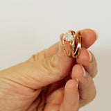Three Crossed Branches with Oval Lab Diamond