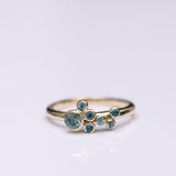 Asymmetric bubble ring with sapphires