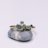 Asymmetric bubble ring with sapphires