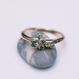 Asymmetric bubble ring with sapphires