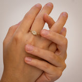 Champagne Diamond Cluster Branch Ring