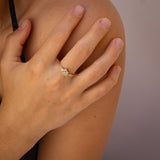 Champagne Diamond Cluster Branch Ring