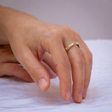 Open Branch Ring with Champagne Diamond