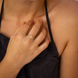 Champagne Diamond Cluster Branch Ring