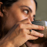 Sun-Inspired Sapphire Cluster Ring