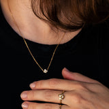 Asymmetrical Gentle Champagne Diamond Cluster Ring