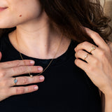 Small Champagne Diamond Cluster Necklace