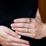Starlight Meteorite and Champagne Diamond Gold Ring