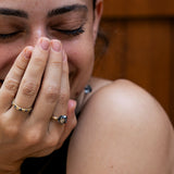 Starlight Meteorite and Champagne Diamond Gold Ring