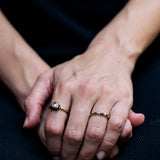 Starlight Meteorite and Champagne Diamond Gold Ring