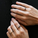 Starlight Meteorite and Champagne Diamond Gold Ring